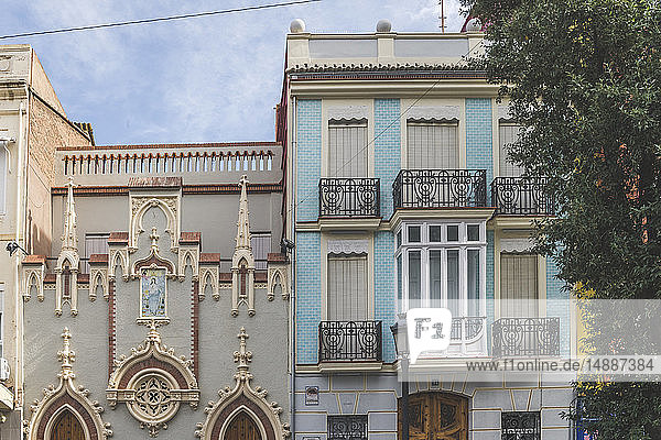 Spanien  Valencia  El Cabanyal  Häuserfassaden