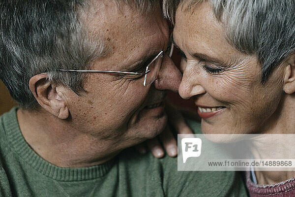 Nahaufnahme eines glücklichen  liebevollen älteren Paares