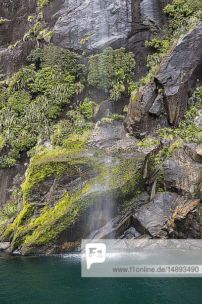 Wasserfall im Milford Sound  Neuseeland