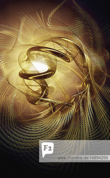 Abstrakte goldene Netzspiralen