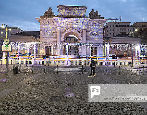 Italy  Lombardy  Milan  Corso Como   Porta Garibaldi at dusk