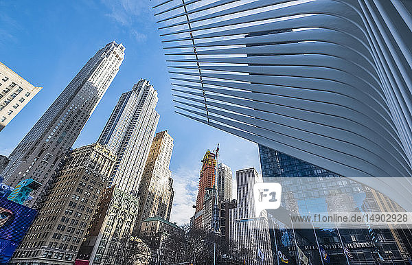 Der Oculus im World Trade Center Transportation Hub  von Santiago Calatrava; New York City  New York  Vereinigte Staaten von Amerika
