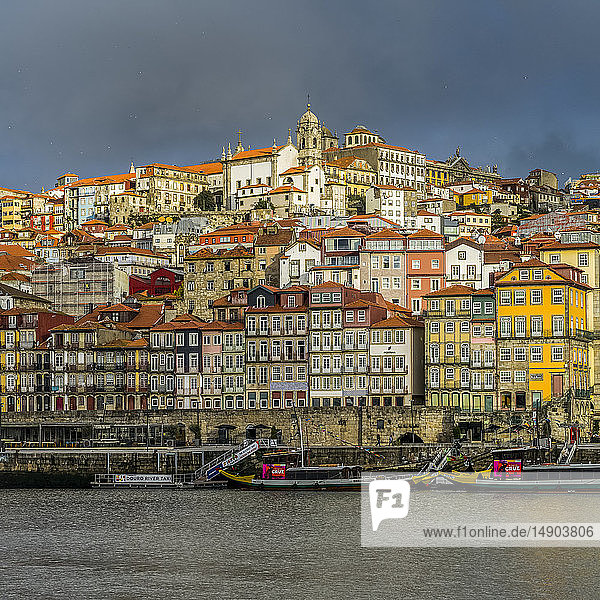 Porto's Riverside quarter on the River Douro in Northern Portugal; Ribeira  Porto  Portugal
