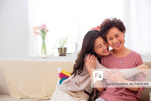 Happy mother and daughter