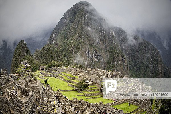 The Inca lost ruins at Machu Picchu  Peru.