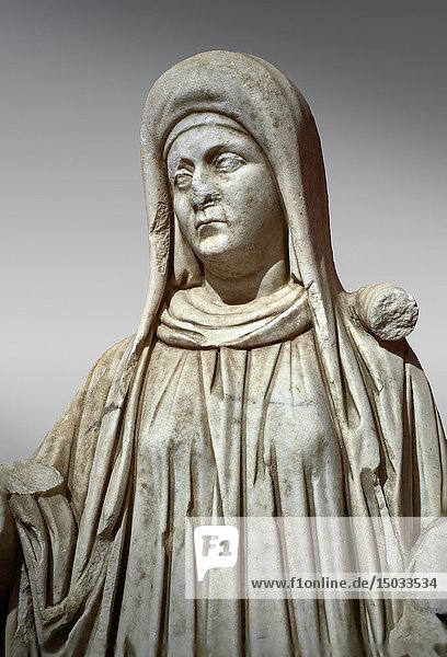 Roman statue of a priestess. Marble. Perge. 2nd century AD. Inv no 2015/192. Antalya Archaeology Museum  Turkey.