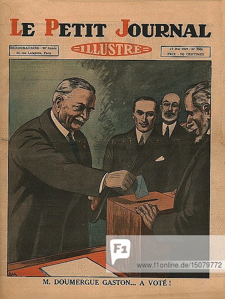 Monsieur Gaston Doumergue...has voted!  1929. Creator: Unknown.
