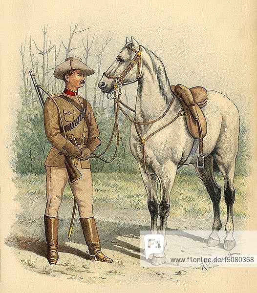 'Victorian Mounted Rifles'  1890. Creator: Godfrey Douglas Giles.