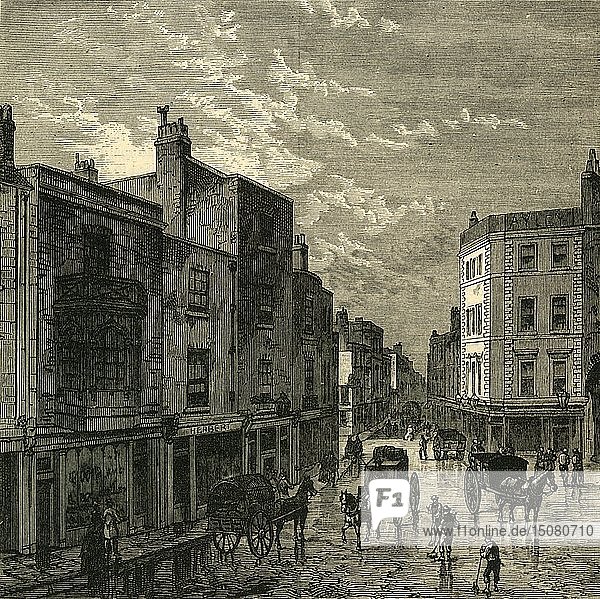 Kensington High Street  im Jahr 1860   (um 1876). Schöpfer: Unbekannt.