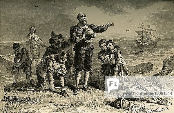 Landung der Pilger   (1877). Schöpfer: Albert Bobbett.