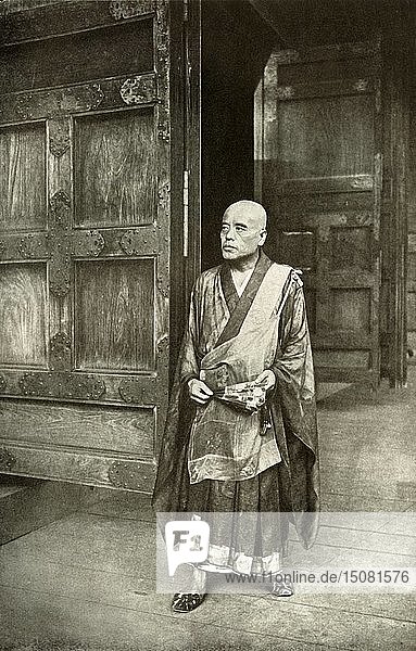 'A Priest of Buddha'  1910. Creator: Herbert Ponting.