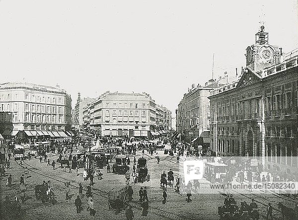 Die Puerta del Sol  Madrid  Spanien  1895. Schöpfer: W & S Ltd.