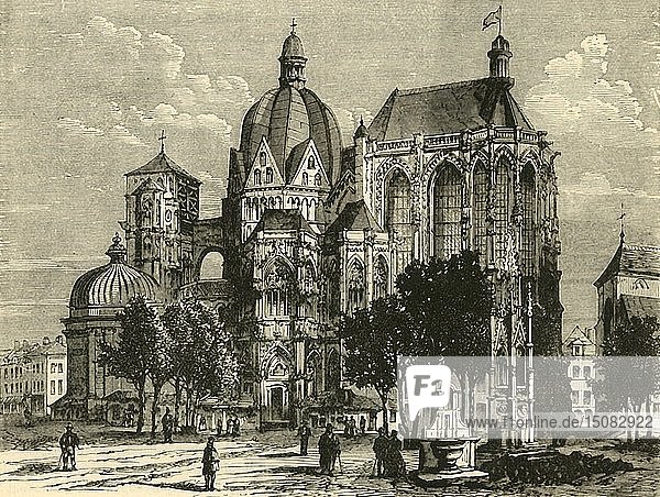 Die Basilika von Aachen oder Aix-La-Chapelle   1890. Schöpfer: Unbekannt.