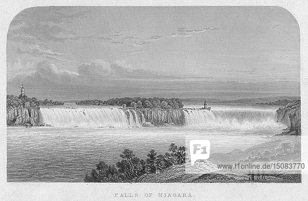 Niagarafälle   Mitte des 19. Jahrhunderts. Schöpfer: Henry Adlard.