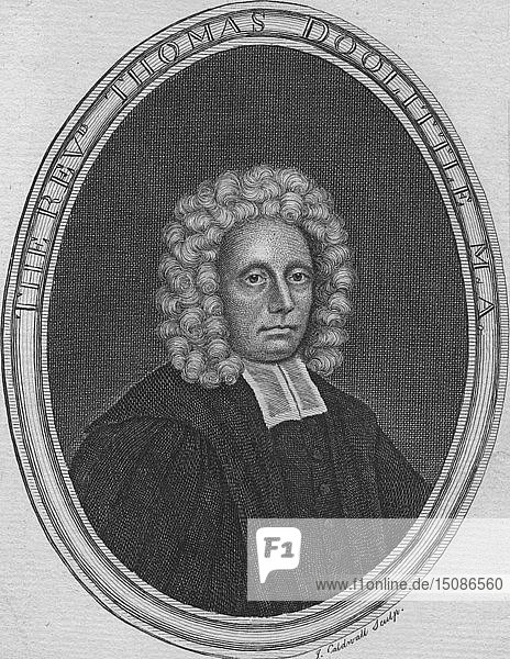Der Pfarrer Thomas Doolittle M.A.   (um 1775). Schöpfer: James Caldwall.