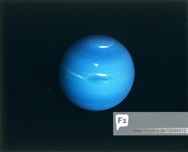 Neptun von der Raumsonde Voyager 2 aus  1980er Jahre. Schöpfer: NASA.