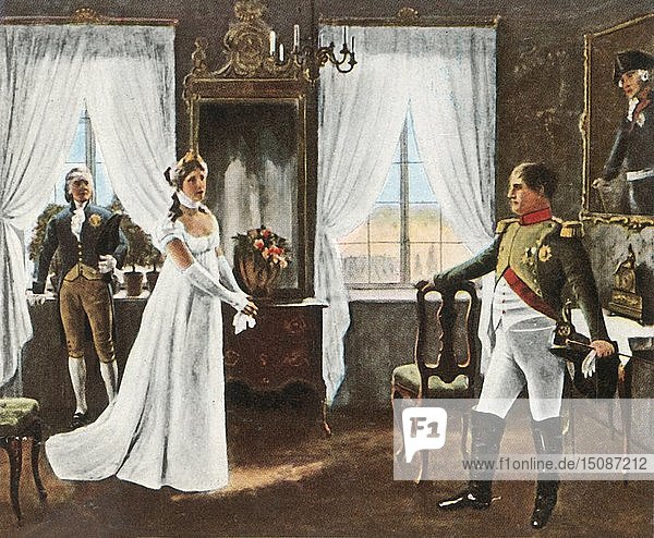 Treffen von Königin Louise und Napoleon I. in Tilsit  6. Juli 1807  (1936). Schöpfer: Unbekannt.