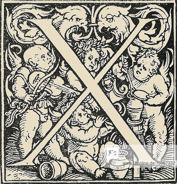 X - Ein Alphabet von Hans Weiditz   um 1520-1521  (1908). Schöpfer: Hans Weiditz.