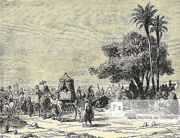 Pilger auf dem Weg nach Mekka   1890. Schöpfer: Unbekannt.