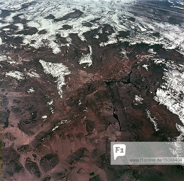 Die Erde aus dem Weltraum - Las Vegas und die Mojave-Wüste  Nevada  USA  ca. 1980er Jahre. Schöpfer: NASA.
