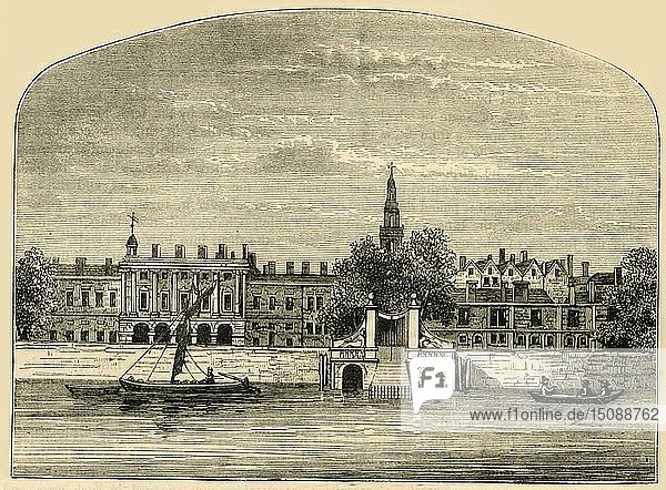 Somerset House und Treppe   (1881). Schöpfer: Unbekannt.