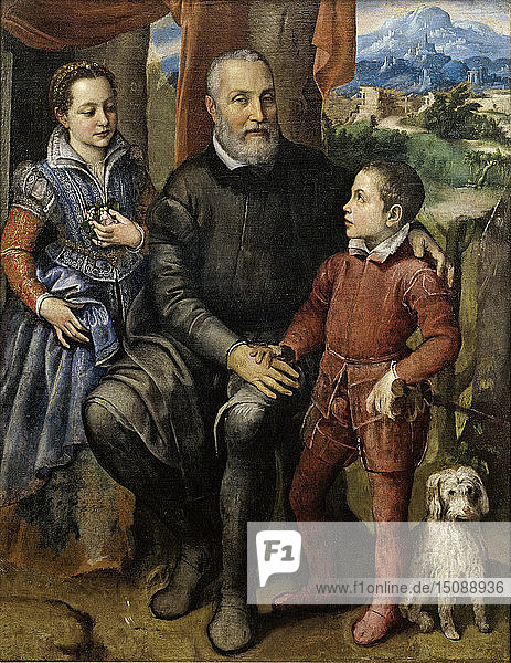 Der Vater des Künstlers Amilcare Anguissola und ihre Geschwister Minerva und Asdrubale  um 1559. Schöpfer: Anguissola  Sofonisba (ca. 1532-1625).