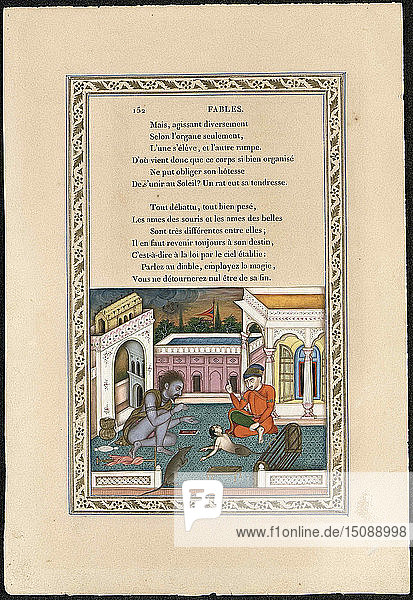 La souris métamorphosée en fille (The Mouse Turned into a Maid)  1837-1839. Creator: Imam Bakhsh Lahori (active 1830s-1840s).
