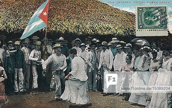 Der typische kubanische Tanz Zapateo   um 1910. Schöpfer: Unbekannt.