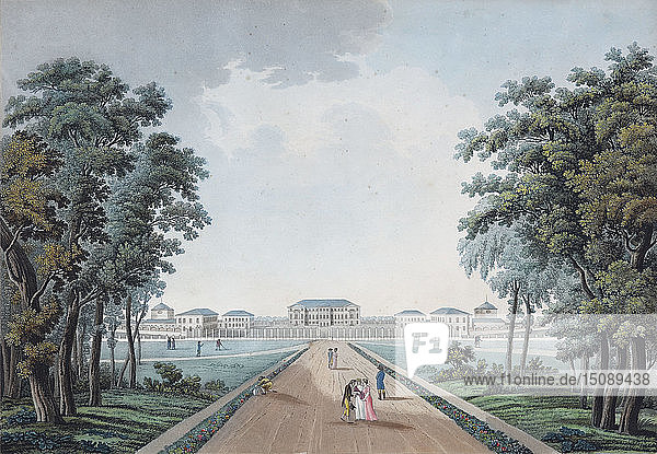Ansicht des Palastes von Kurakins Landgut Nadeschdino   um 1800.