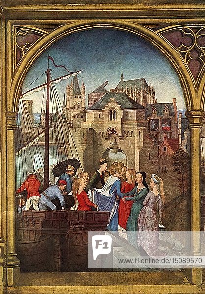 'Arrival in Cologne'  1489. Creator: Hans Memling.