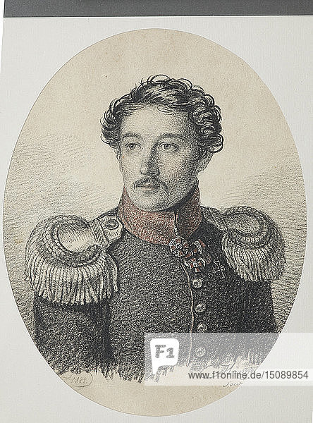 Porträt von Nikolaj Wassiljewitsch Chwostow (1793-1837)  1822. Schöpfer: Hampeln  Carl  von (1794-nach 1880).