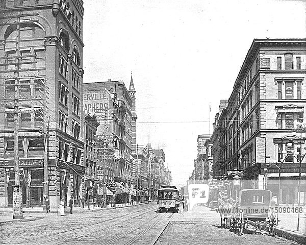 Broadway  nördlich der Chestnut Street  St. Louis  Missouri  USA  um 1900. Schöpfer: Unbekannt.