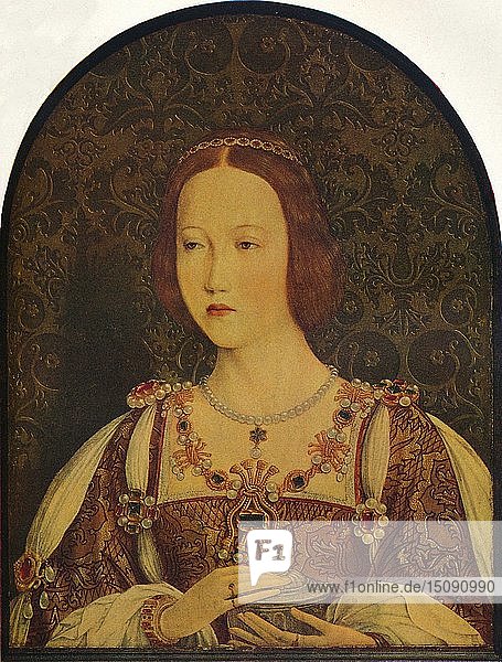 Porträt einer Frau  möglicherweise Isabella I. von Kastilien  Ende 15. - Anfang 16. Jahrhundert  (1930). Schöpfer: Michael Sittow.