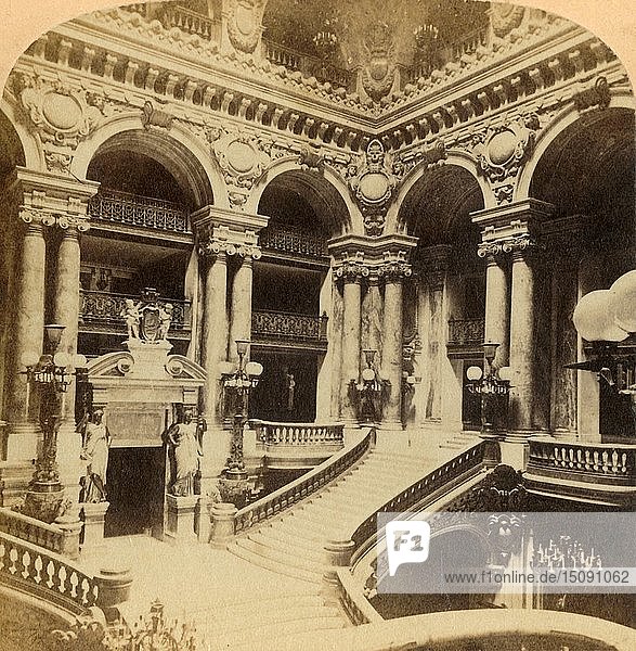 Treppe im Großen Opernhaus  Paris  Frankreich   um 1900. Schöpfer: Unbekannt.