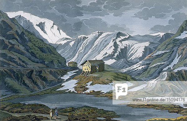 Schweiz: Hospiz St. Bernhard in den Alpen. Schöpfer: Italienische Schule (19. Jahrhundert).
