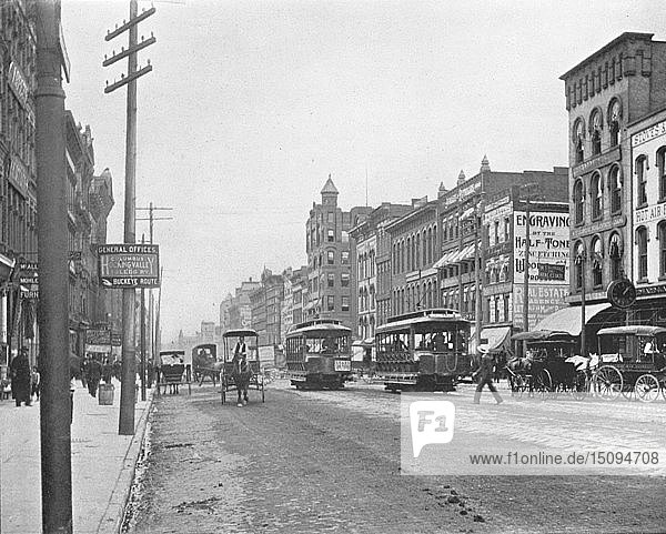High Street  Columbus  Ohio  USA  um 1900. Schöpfer: Unbekannt.