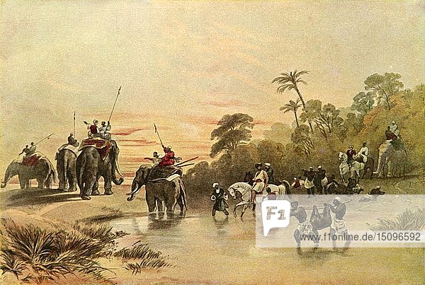 Rückkehr vom Schweinestall in Indien   1840er Jahre  (1901). Schöpfer: Charles Stewart Hardinge.