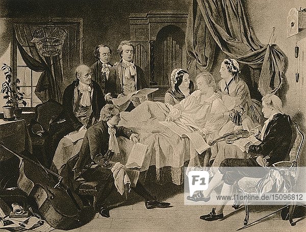 Das Sterbebett von Mozart   1910. Schöpfer: Henry Nelson O'Neil.