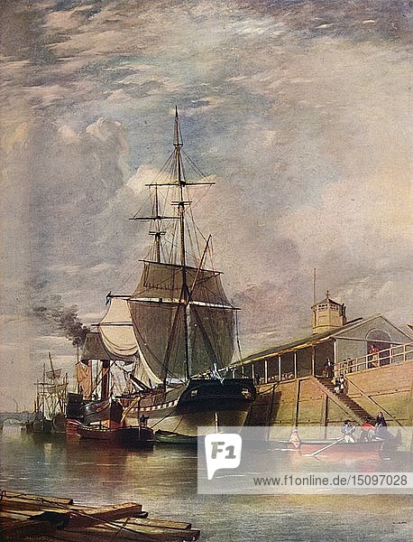'Belfast Harbour - Ferry Steps  1851'  (1909). Creator: James Glen Wilson.