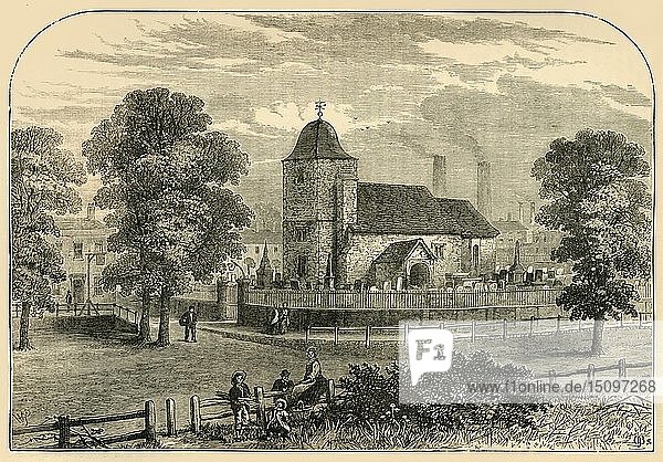 St. Pancras-Kirche im Jahr 1820   (um 1876). Schöpfer: Unbekannt.