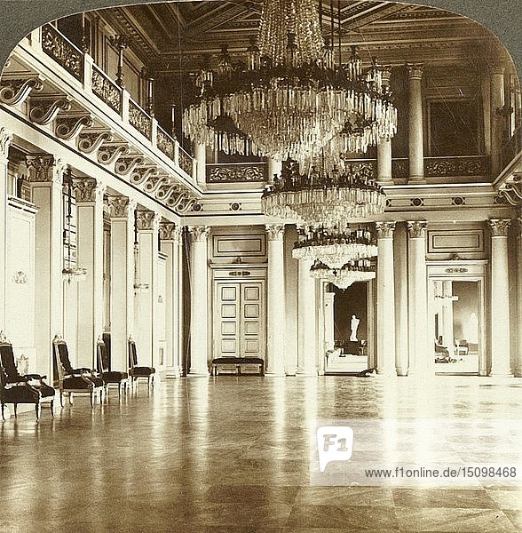 Der große Ballsaal im Schloss  Christiania  Norwegen  um 1905. Schöpfer: Unbekannt.