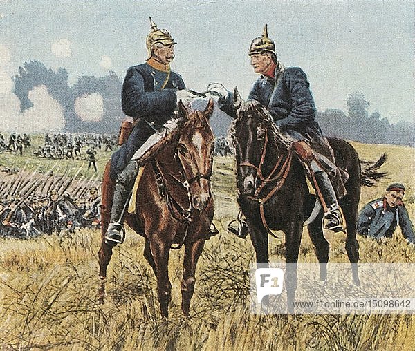 Bismarck and Moltke at Königgratz  3 July 1866  (1936). Creator: Unknown.