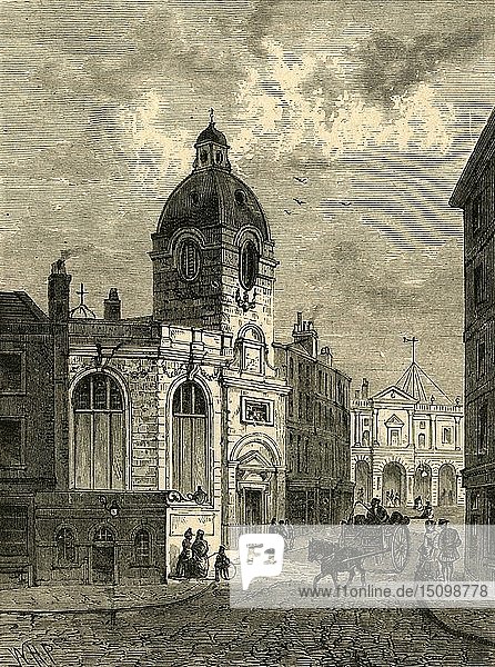 Die Kirche von St. Benet Fink  aus einer alten Ansicht   (1897). Schöpfer: Unbekannt.