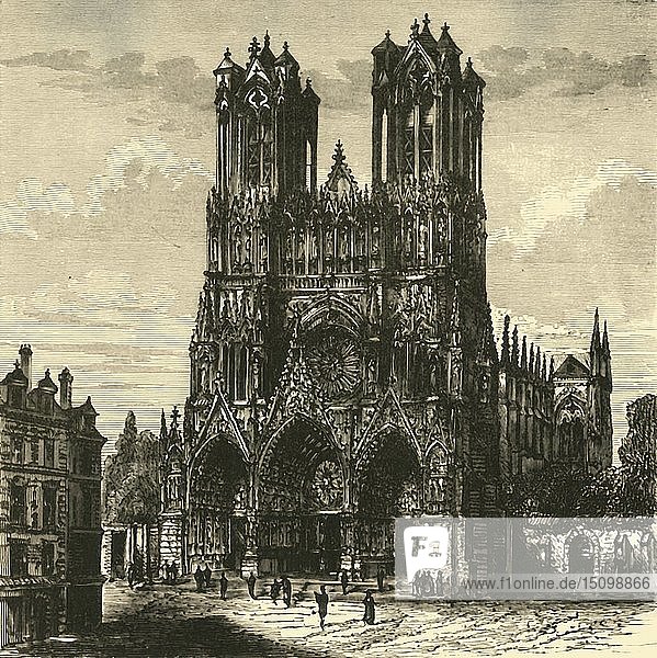 Die Kathedrale von Reims   1890. Schöpfer: Unbekannt.