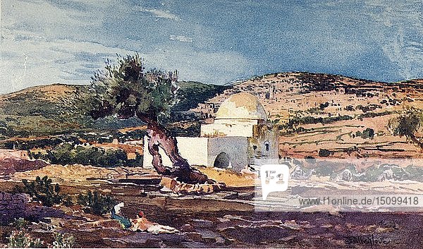 Das Grab von Rachel an der Straße von Jerusalem nach Hebron   1902. Schöpfer: John Fulleylove.