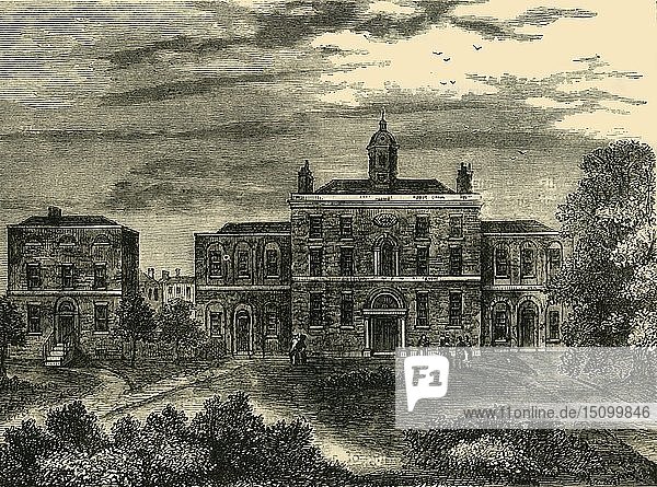 Das Pockenkrankenhaus  King's Cross  im Jahr 1800   (um 1876). Schöpfer: Unbekannt.