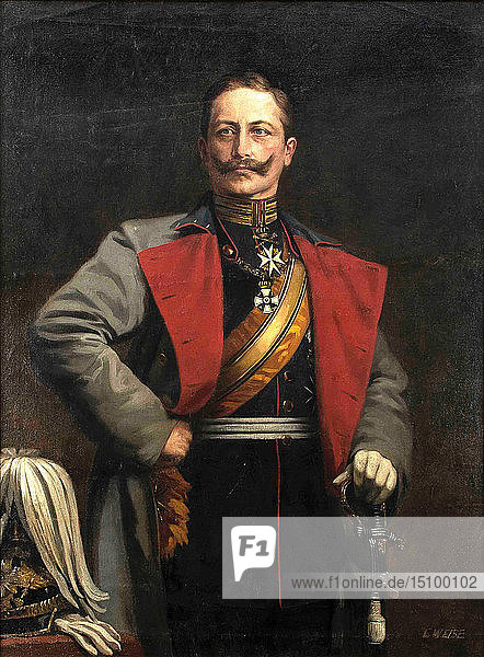 Porträt des deutschen Kaisers Wilhelm II. (1859-1941)  König von Preußen  1900er-1910er Jahre.