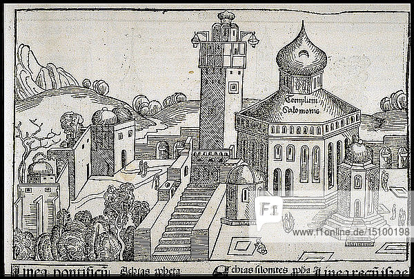 Templum Salomonie (from the Schedel's Chronicle of the World) ca 1493. Creator: Wolgemut Michael (1434-1519).