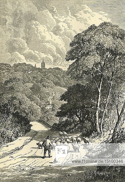 'Hampstead  from the Kilburn Road'  c1876. Creator: Unknown.