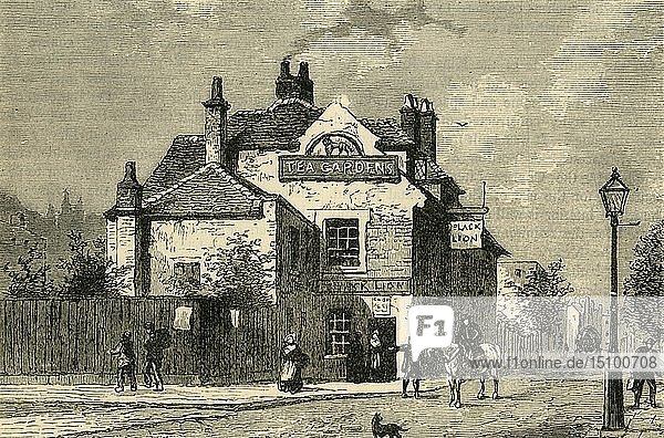 Der Schwarze Löwe   Church Street  Chelsea  im Jahr 1820  (um 1876). Schöpfer: Unbekannt.